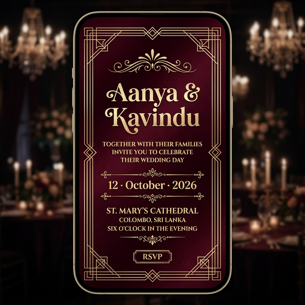 Luxury Gold wedding invitation template preview