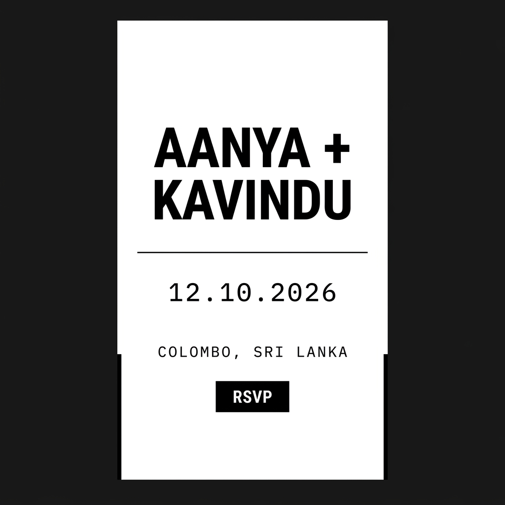 Modern Minimal wedding invitation template preview